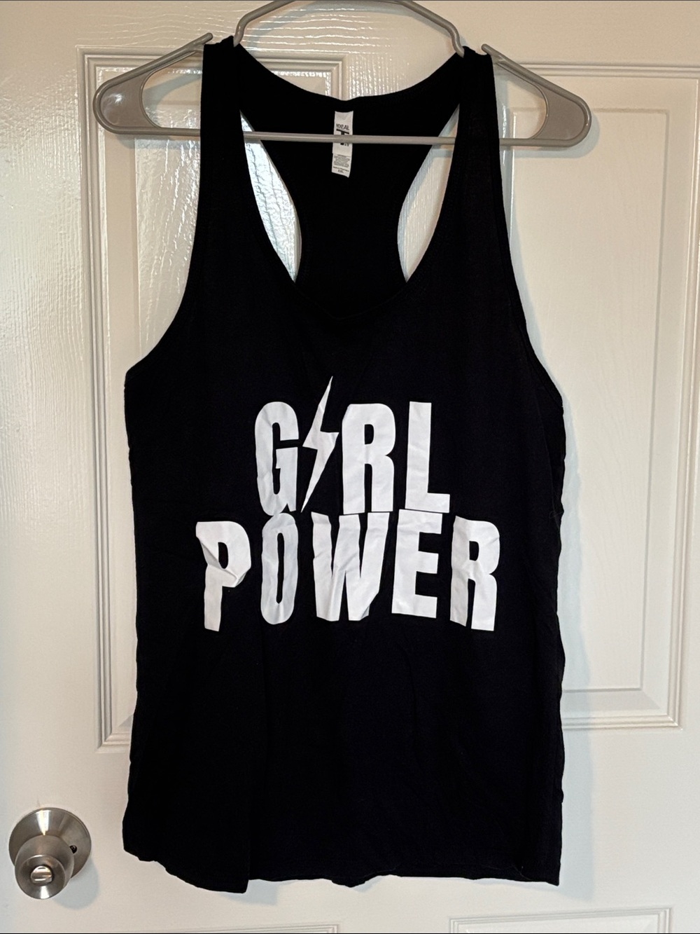 Girl Power Racerback Tank Top - Black